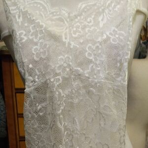 Elegant White Lace Chemise
